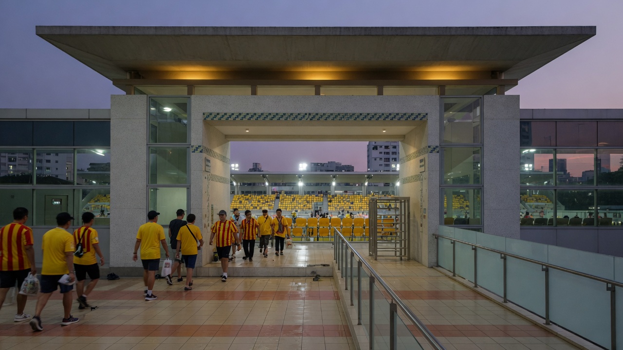 Stadium entrance at Our Tampines Hub Town Square ahead of a Tampines Rovers home match